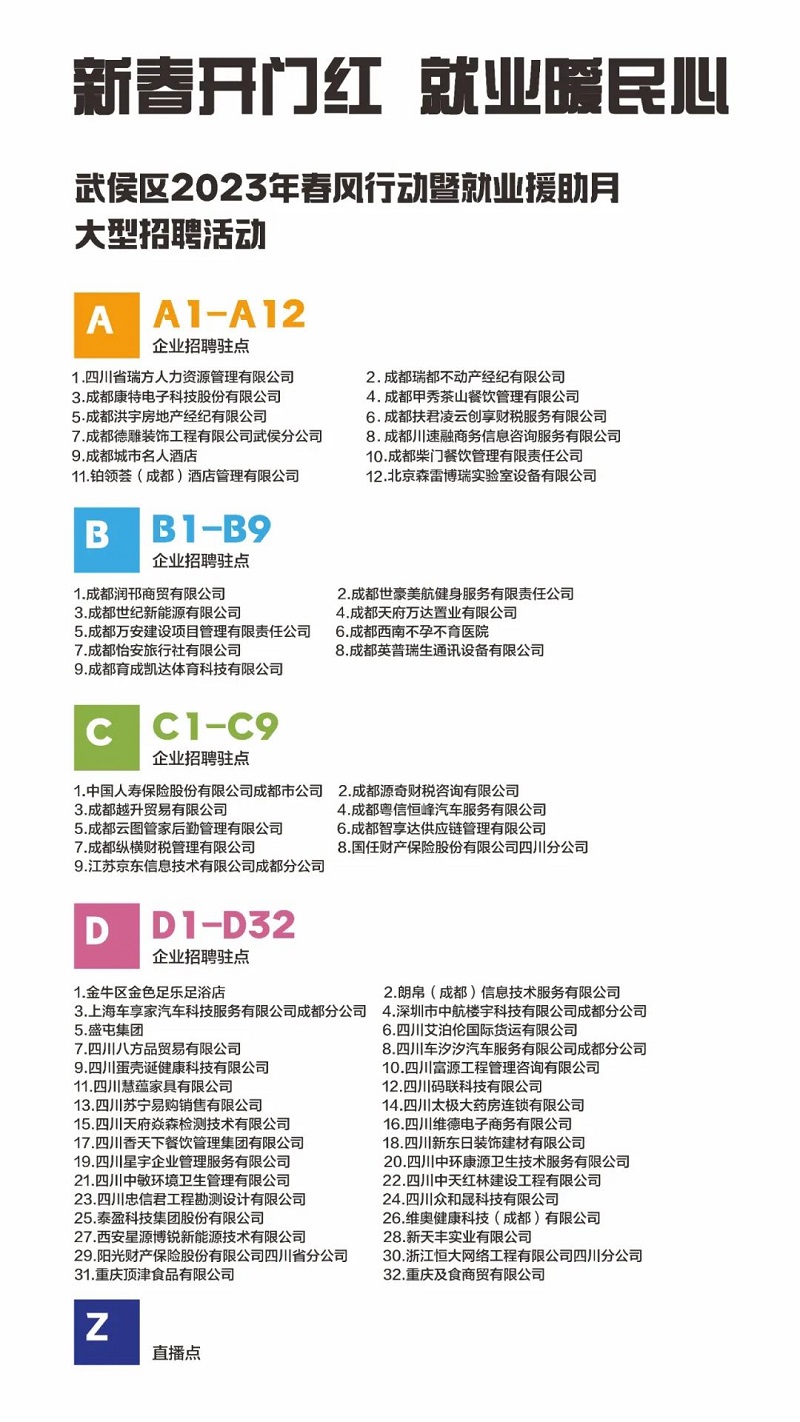 倒計時1天！武侯區2023年春風行動暨就業援助月“新春開門紅 就業暖民心”大型招聘活動即將開幕 第2張